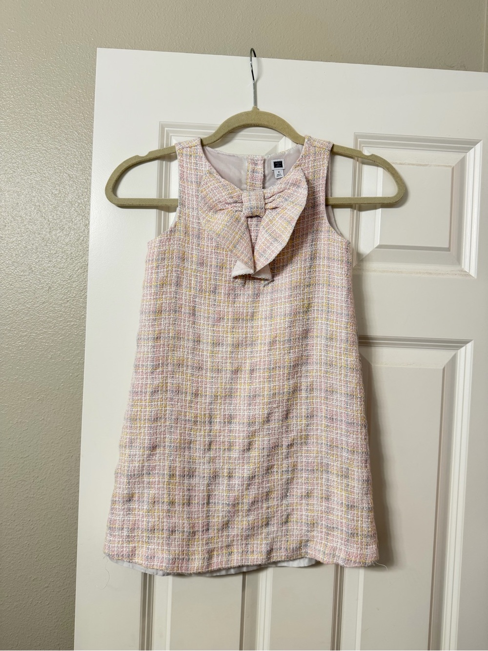 Janie and Jack Pastel Tweed Bow-Front Dress